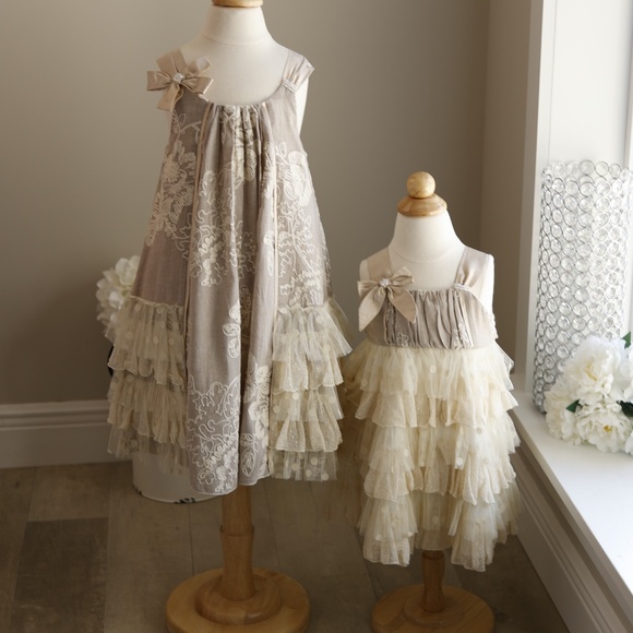 Linen Dress Silk Soutache Lace Embellished Couture Beach Portrait Party Size 10 - Picture 9 of 9